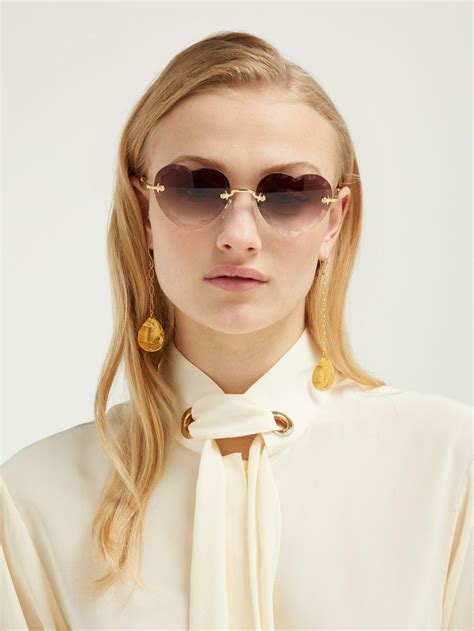 chloe rosie heart|Rosie Heart Shaped Sunglasses In Metal .